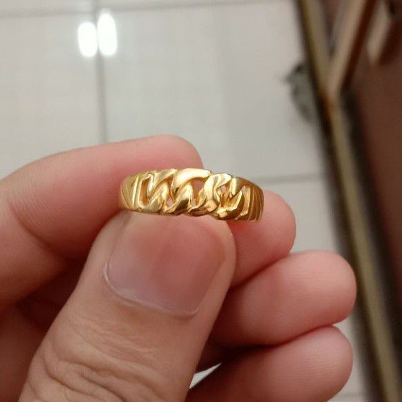Cincin Emas Asli Kadar 700 Model Separoh Rantai Polos Shopee Indonesia