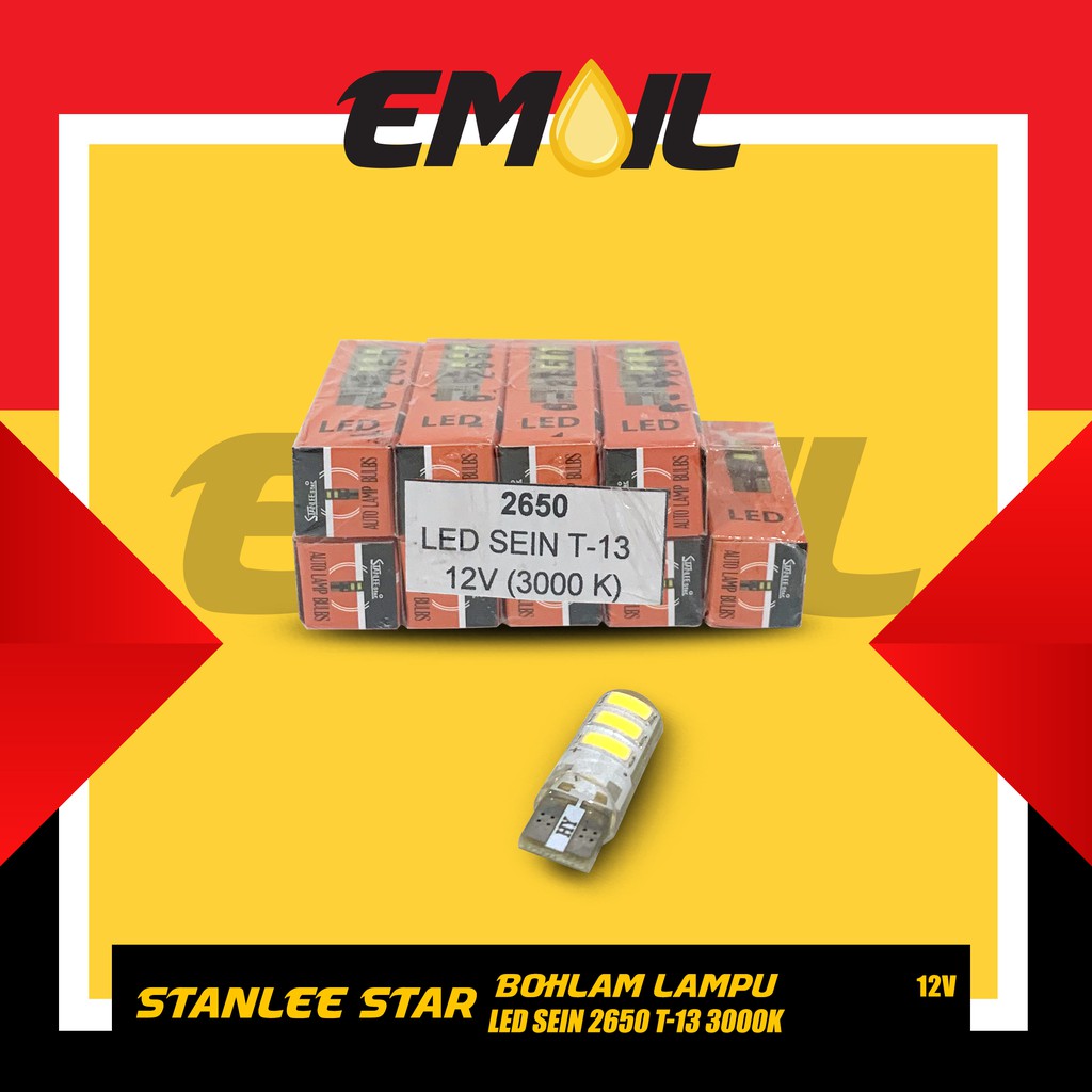 BOHLAM LAMPU LED SEIN 2650 T-13 12V (3000 K) MERK STANLEE STAR