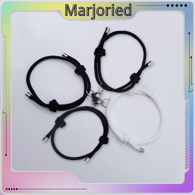 2 Pcs Pasangan Gelang Magnet Adjustable Pesona Gelang Cinta Aksesoris Fashion Hadiah-MJD