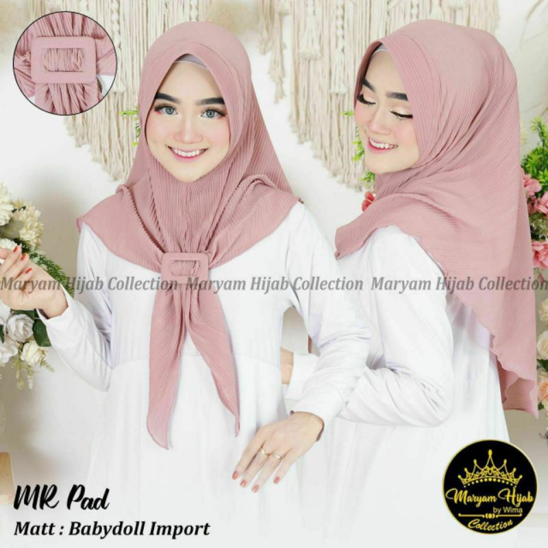 Jilbab Instan Hijab Bergo Pad Plisket Lidi FREE Gasper