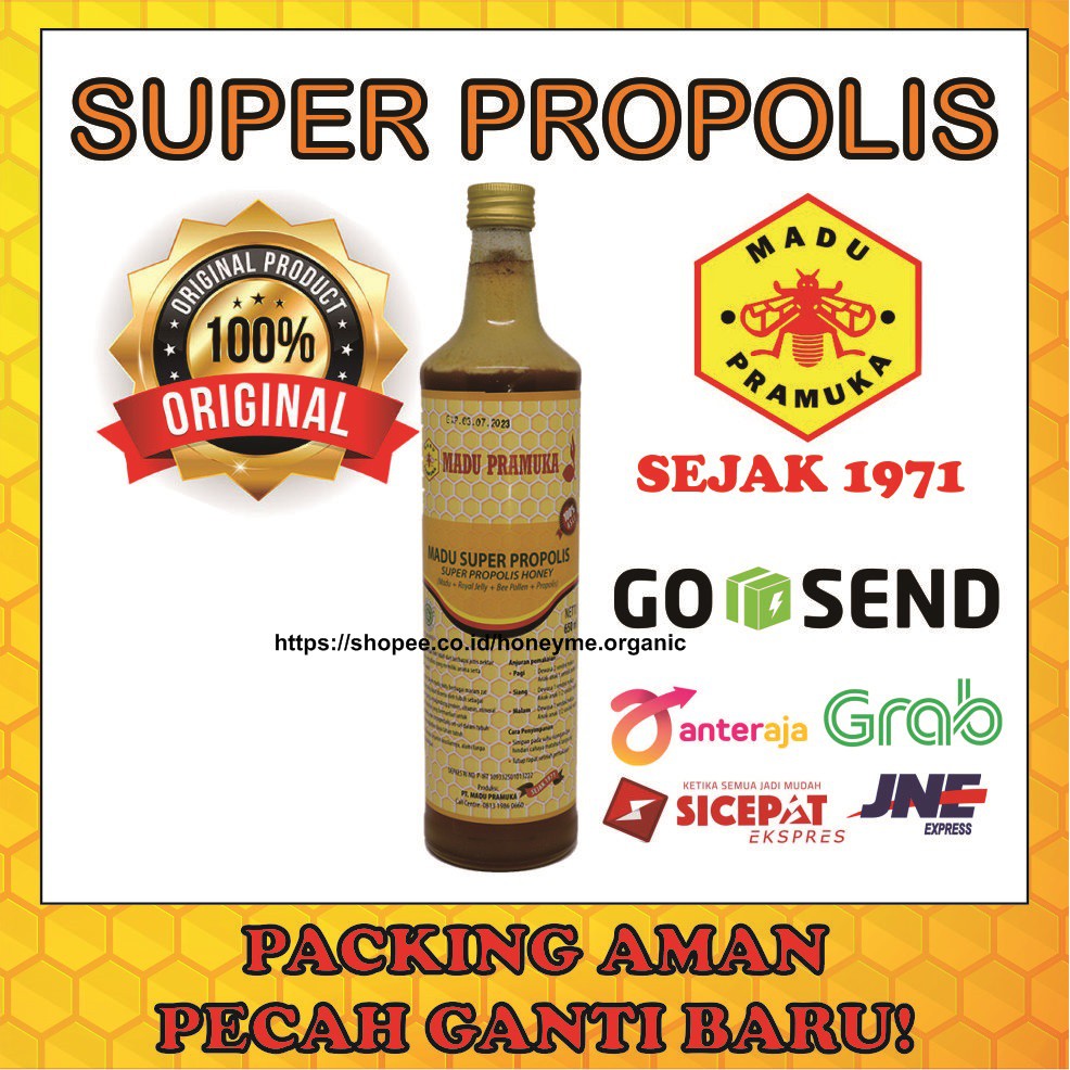 

Madu Pramuka Super Propolis (Madu Propolis Royal Jelly Bee Pollen)