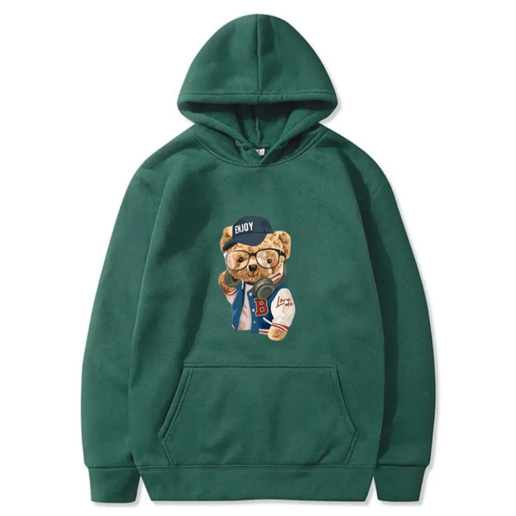 COD Terlaris Hoodie Sablon Teddy Bear Enjoy Polo PREMIUM / PRIA &amp; WANITA / Sweater / Switer / Hoodie Kekinian / Hoodie Hits / Switer Cewek/Hoodie Polos/ SIZE S M L XL XXL 2XL XXXL 3XL Termurah Murah Ukuran Big Size Jumbo