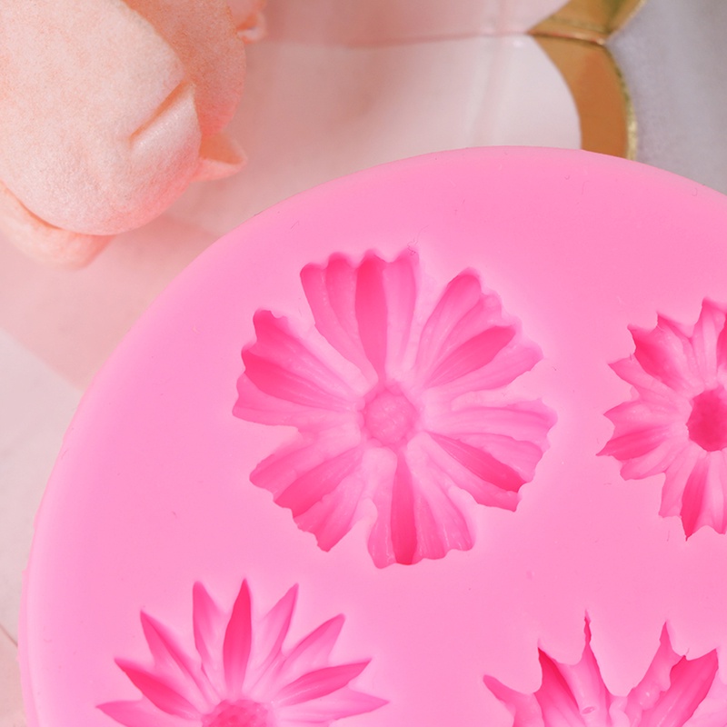 {LUCKID}3D Sunflower Flower Petals Embossed Silicone Mold Relief Fondant Cake Decor Tool