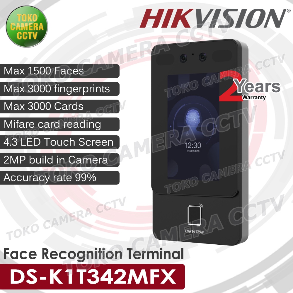 HIKVISION DS-K1T342MFX MESIN ABSEN ACCESS CONTROL TOUCH SCREEN FACE RECOGNITION