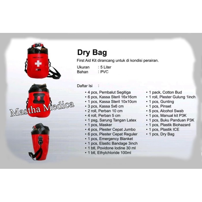 Tas P3k Dry Bag Kit Isi / First Aid Kit 4Life 5 liter