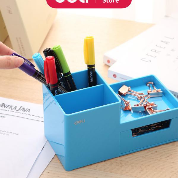 

Deli EZ25130 ABS,PS Desk Organizer Blue, 3comp., 1 drawer (Blue)