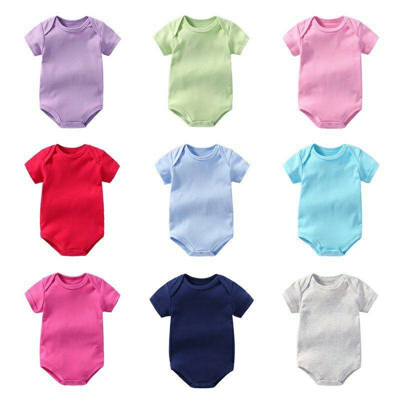 DK Jumper Polos / Bodysuit Bayi Anak POLOS Pendek Lembut Halus MURAH