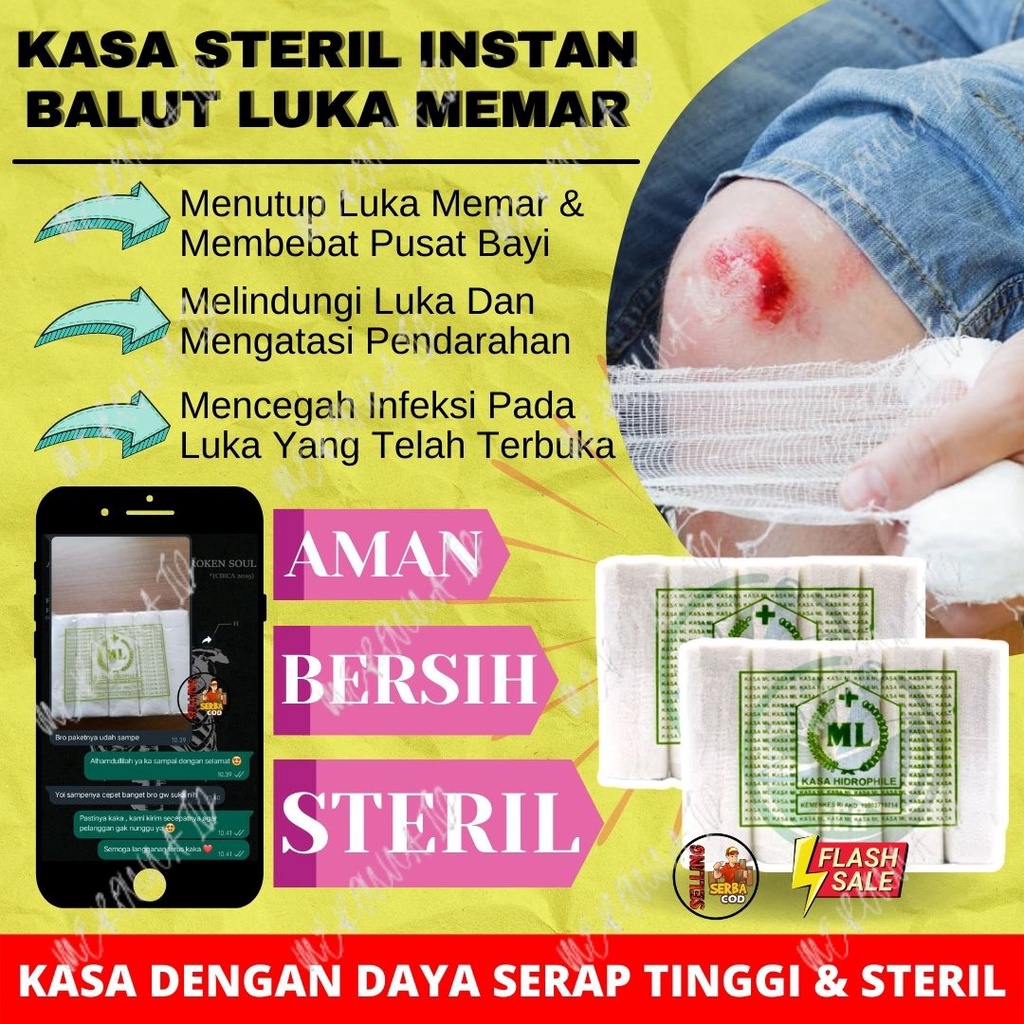 KASA STERIL PERBAN LUKA - KASA MEDIS - PEMBALUT LUKA - KASA HYDROPHILE Ml ML 16X16 ORIGINAL