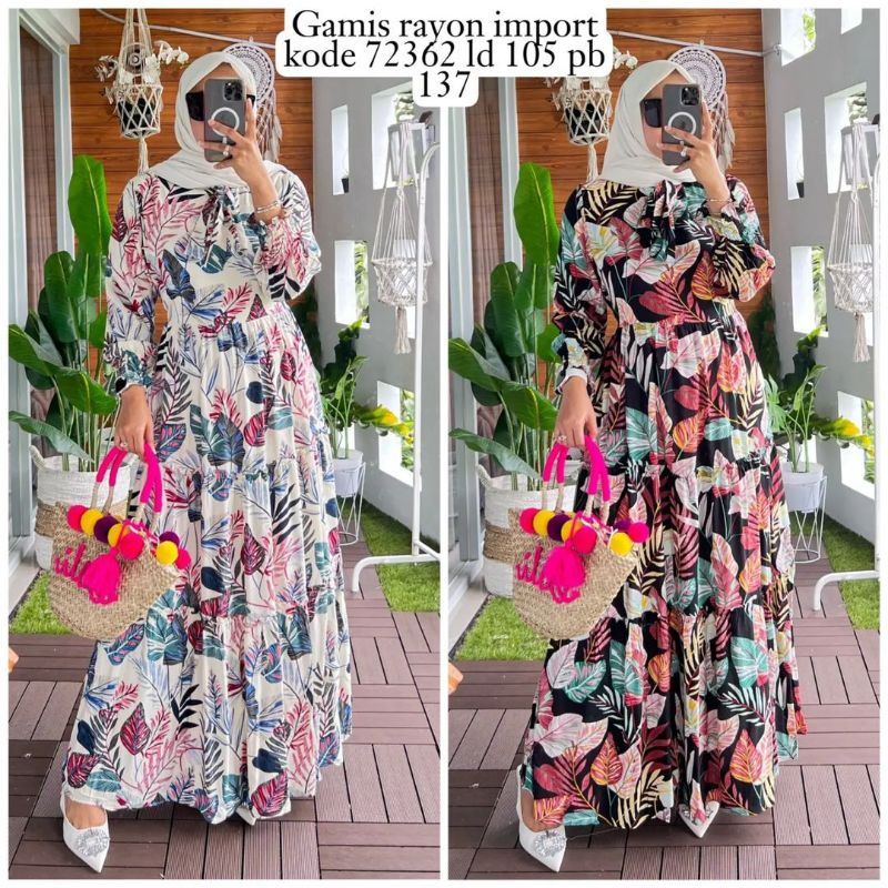 Midi Dress Katun Rayon Terbaru / Midi Dress Rubiah Terbaru / Midi Dress Crinkle Terbaru / Midi Dress