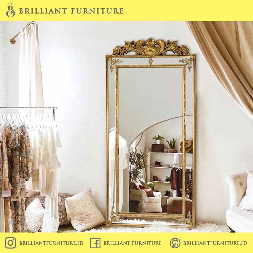 STANDING MIRROR / KACA CERMIN HIAS BERDIRI BESAR UKIRAN MEWAH FULL BADAN (BODY)