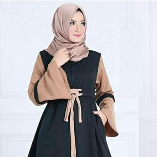 MARBELLA DRESS MAXI Promo gamis balotelli Fashion muslim Baju wanita modis /nonihijab/wickycollction-BLACK