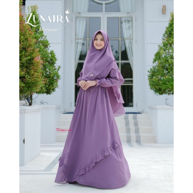 GAMIS SET KHIMAR ZUNAIRA BY ZABANNIA || READY STOK