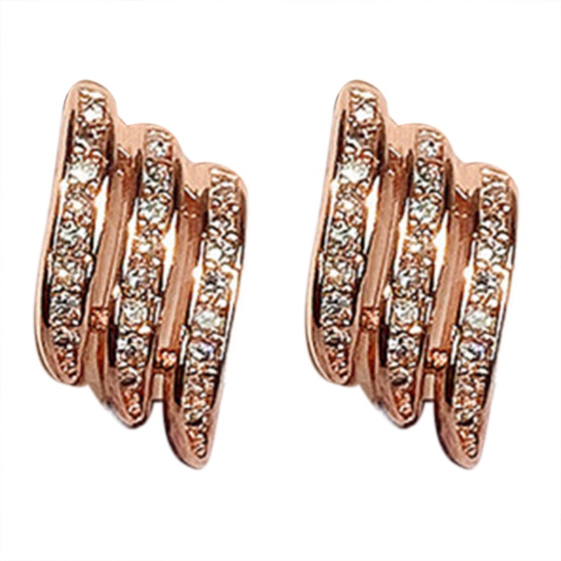 Anting Stud Kristal Cubic Zirconia Gaya Simple Untuk Wanita