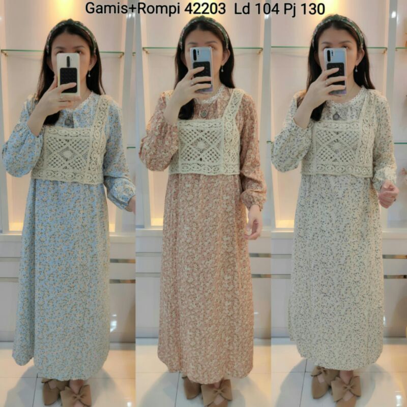 GAMIS KATUN PREMIUM IMPORT +ROMPI 42203