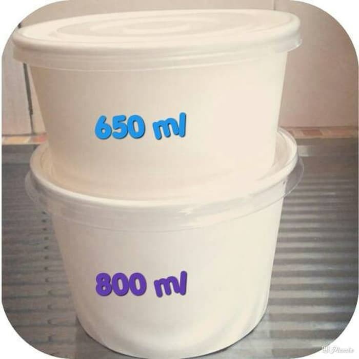 Paper Bowl 650ml mangkuk kertas tahan panas microwave Body + tutup