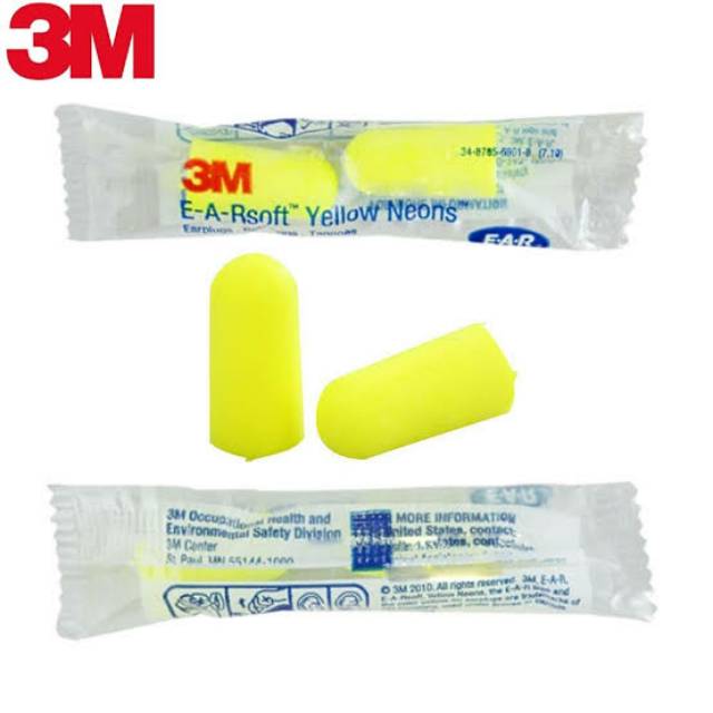 Earplug Pelindung Telinga Sumbat Kuping 3M Yellow Neons Neon