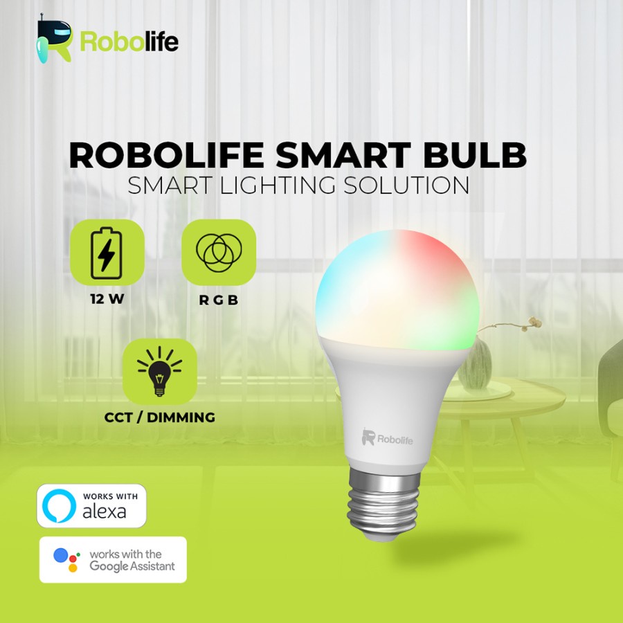 Robolife Smart LED Bulb 12W RGB+CCT+Dimming Lampu Pintar LED
