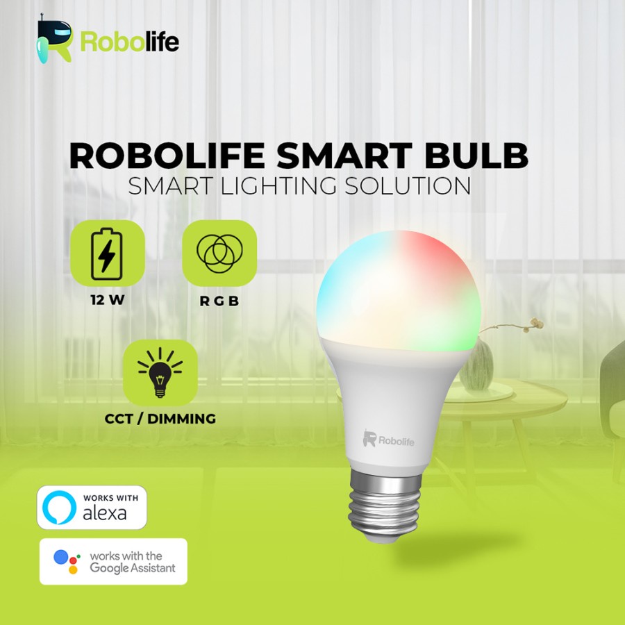 Robolife Smart LED Bulb 12W RGB+CCT+Dimming Lampu Pintar LED