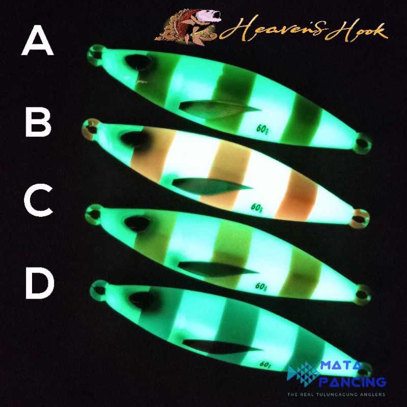 Micro Jig Metal Jig heavens hook 60gr glow in the dark heaven hook umpan metal jig