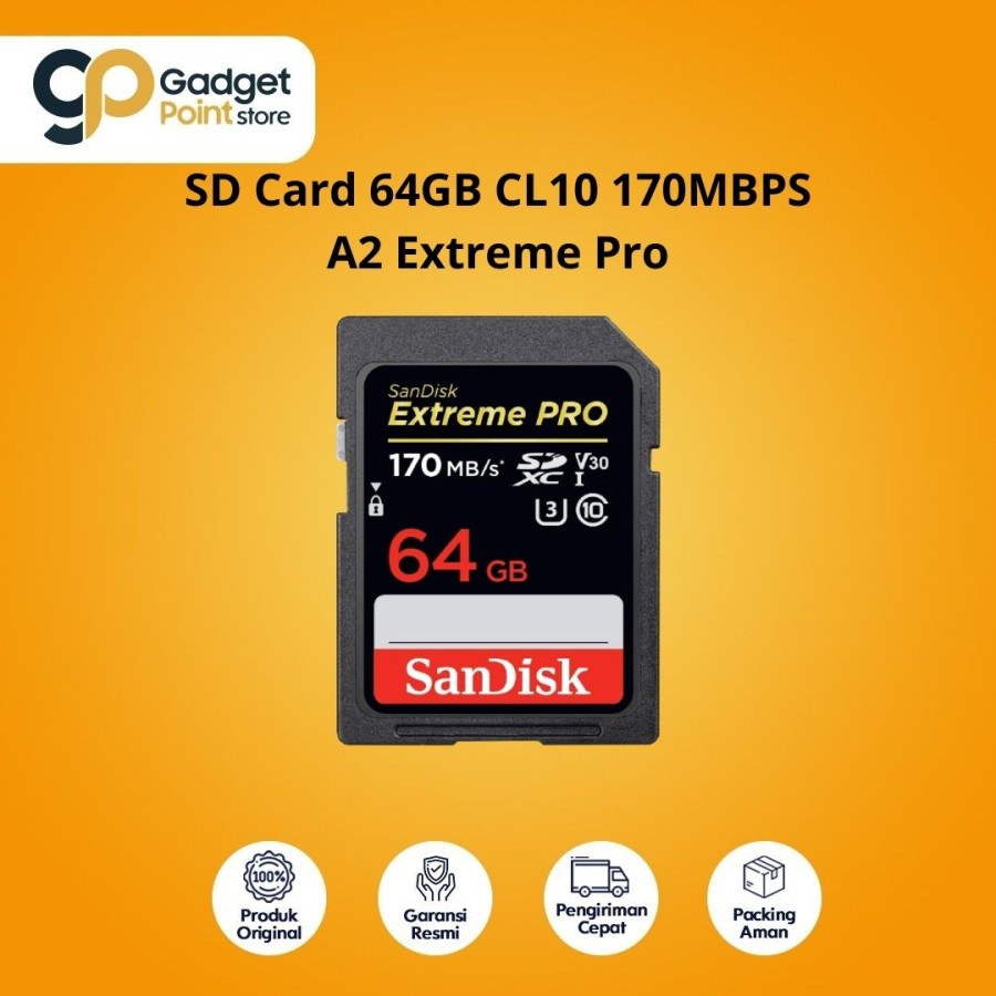 SanDisk Extreme Pro SDXC UHS-I SD Card 64GB UP to 200mbps - Garansi Resmi