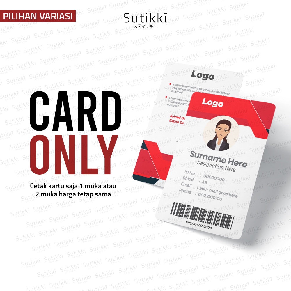 Cetak ID Card Custom Kartu Member Print PVC Name Tag Photo Card Foto Luggage Karyawan Pelajar Mahasiswa