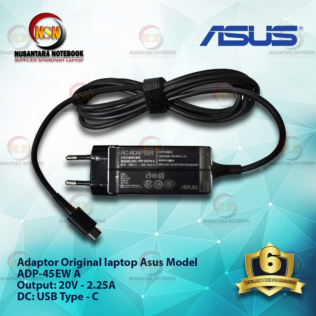 Adaptor Charger Original ASUS 20V 2.25A DC. TYPE - C