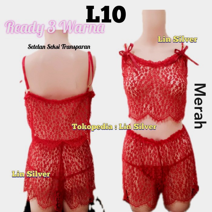 Lingerie / Baju setelan tidur Seksi Transparan Brookat Impor Jumbo XL