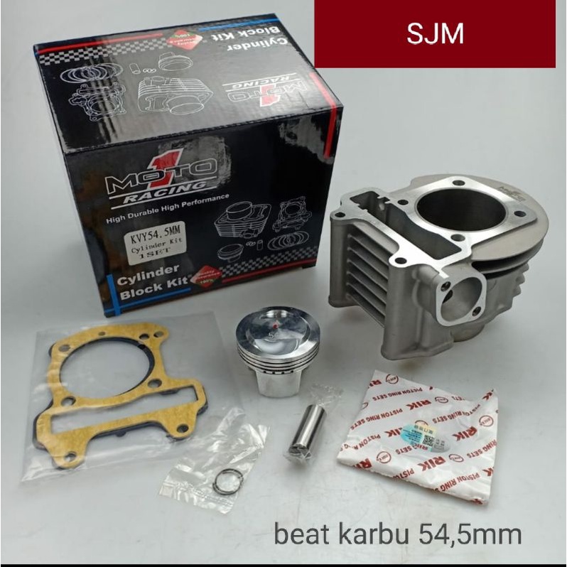 Blok Seher Moto1 Beat karbu Scoopy karbu 54,5mm Paket bore up beat karbu 54,5mm Moto1