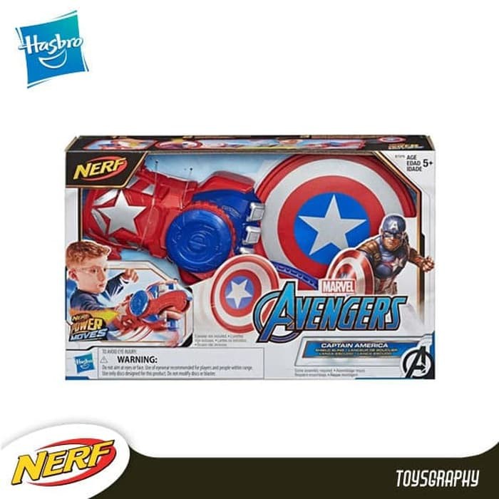 NERF Power Moves - CAPTAIN AMERICA Shield Sling Avengers DB