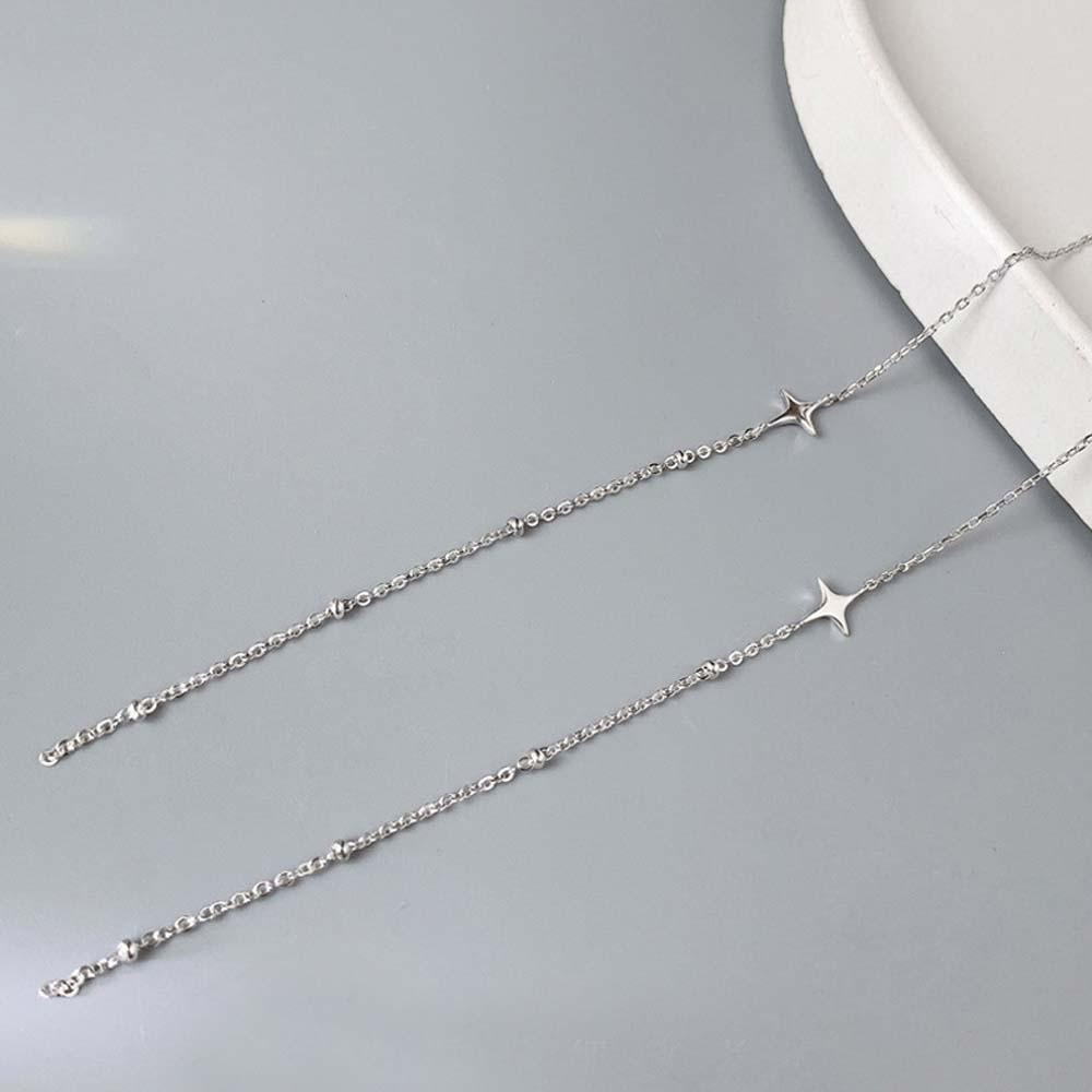 Needway  Anting Panjang Gadis Wanita Salib Bintang Korea Menjuntai Earrings