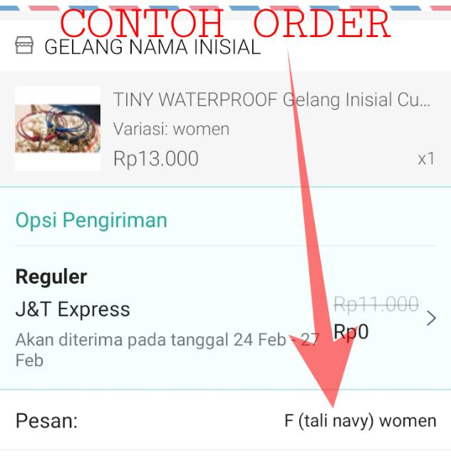 TINY WATERPROOF Gelang Inisial Custom [Kode Model : G171] Handmade Gelang Nama Fashion Beauty
