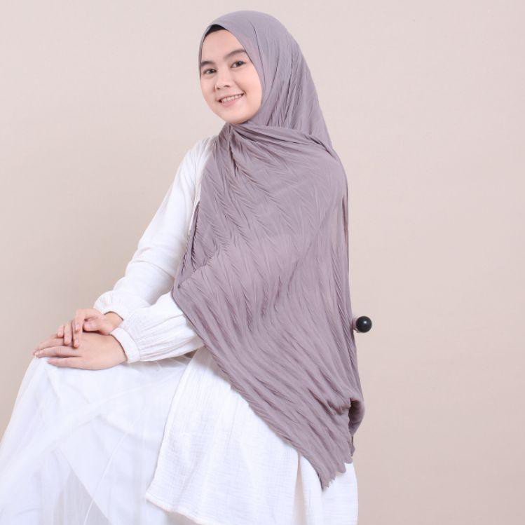 PASHMINA PLISKET PADI FULL / HIJAB PASHMINA PADI PLISKET FULL / PASHMINA PLISKET FULL ZAFRON PADI DI