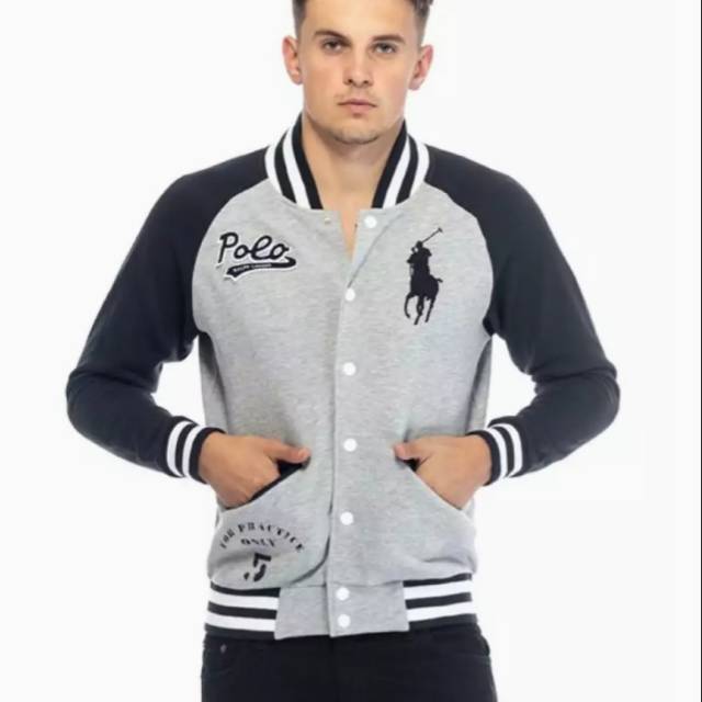 POLO RALPH LAUREN - ( Original ) men baseball jacket grey