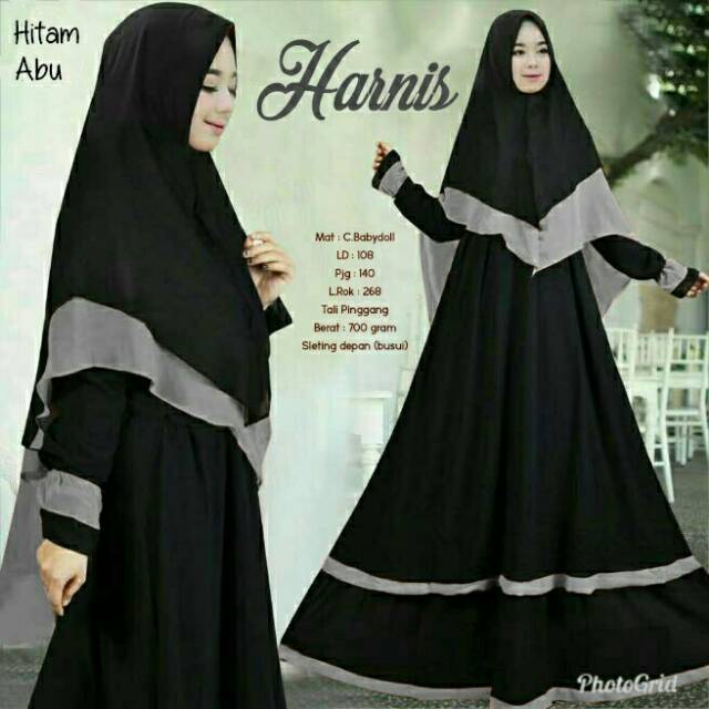 Arnis Harnis Syari Hijab bahan ceruty Layer Kombinasi