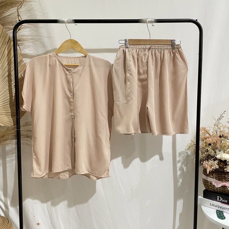 PIYAMA KANCING PENDEK HITS PIYAMA KANCING BUSUI | PIYAMA RAYON | HOMEWEAR-PD NK COKSU