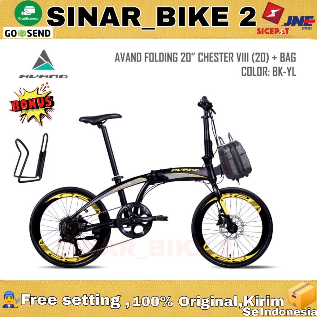 Sepeda Lipat 20 Inch Avand Chester VIII 8 Speed Alloy Rem Hidrolik