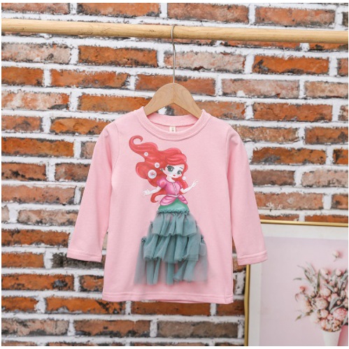 BAJU princess gaun 3D anak, Baju frozen snowwhite mermaid lucu anak LENGAN PANJANG