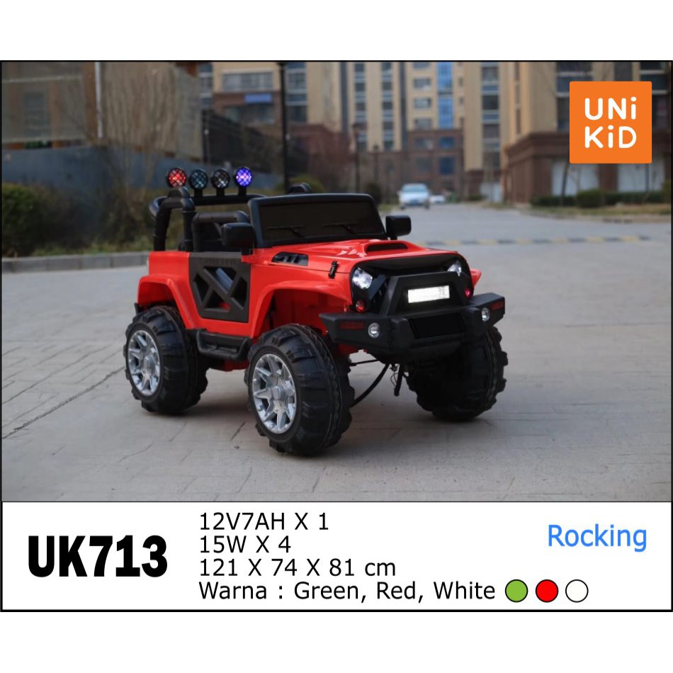 Mobil Aki Anak Unikid Jeep Uk 713 Automatic Rocking Shopee