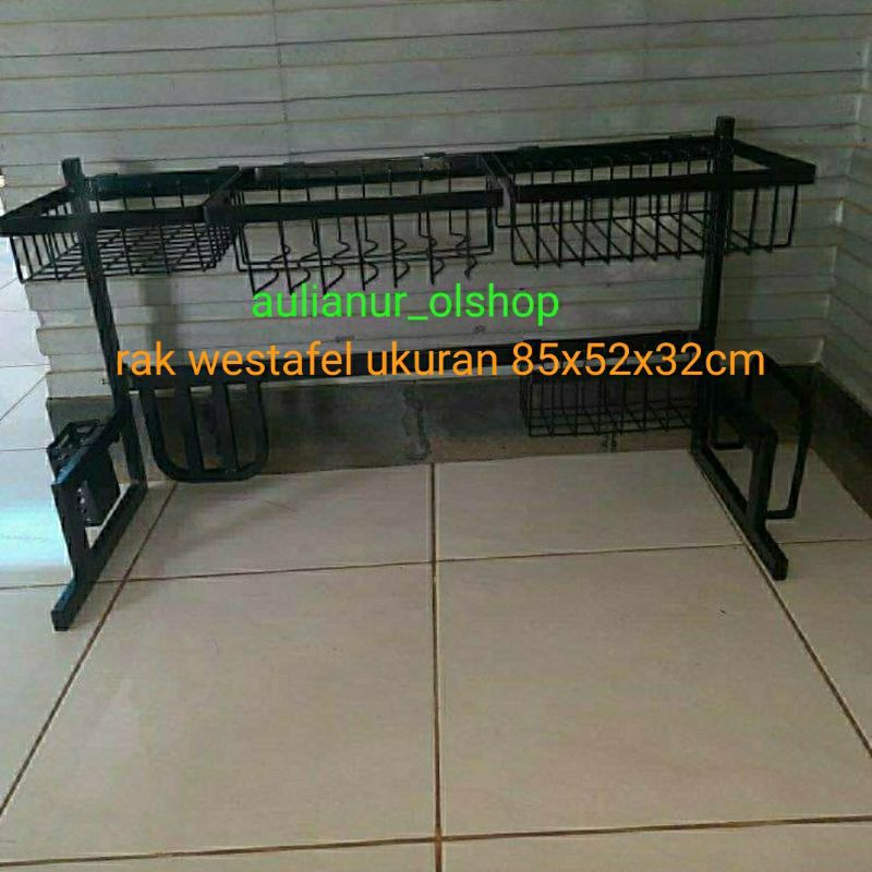 rak wastafel / rak westafel / rak wastafel 85cm / 85x52x32cm / rak cuci piring wastafel