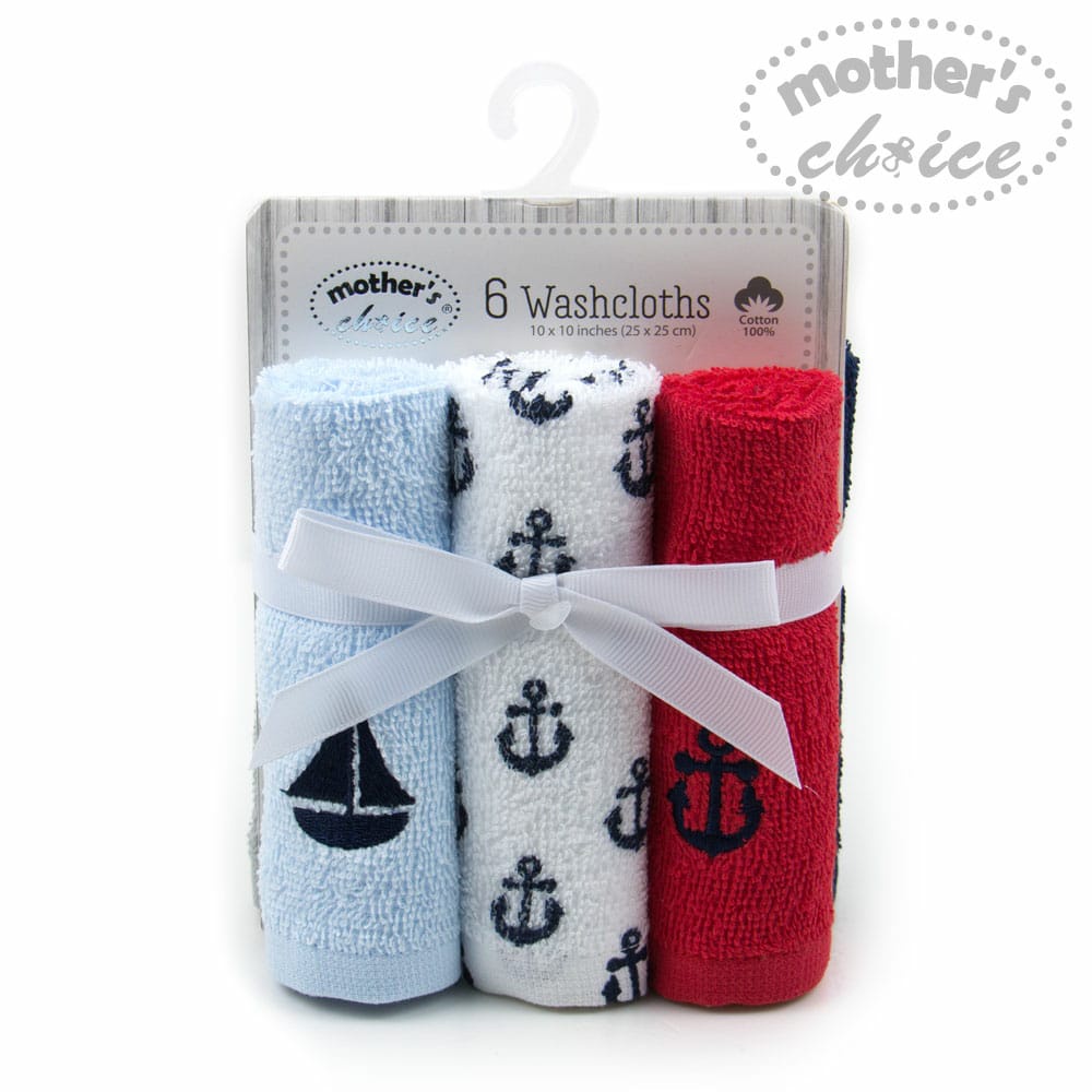 MOTHER'S CHOICE WASHCLOTH ANCHOR&amp;BOAT IT3397 / WASH CLOTH