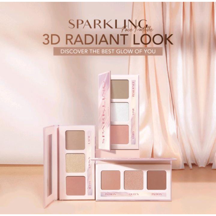 YOU 3 in 1 Sparkling Face Pallete for 3D Radiant Look Original By You Makeups