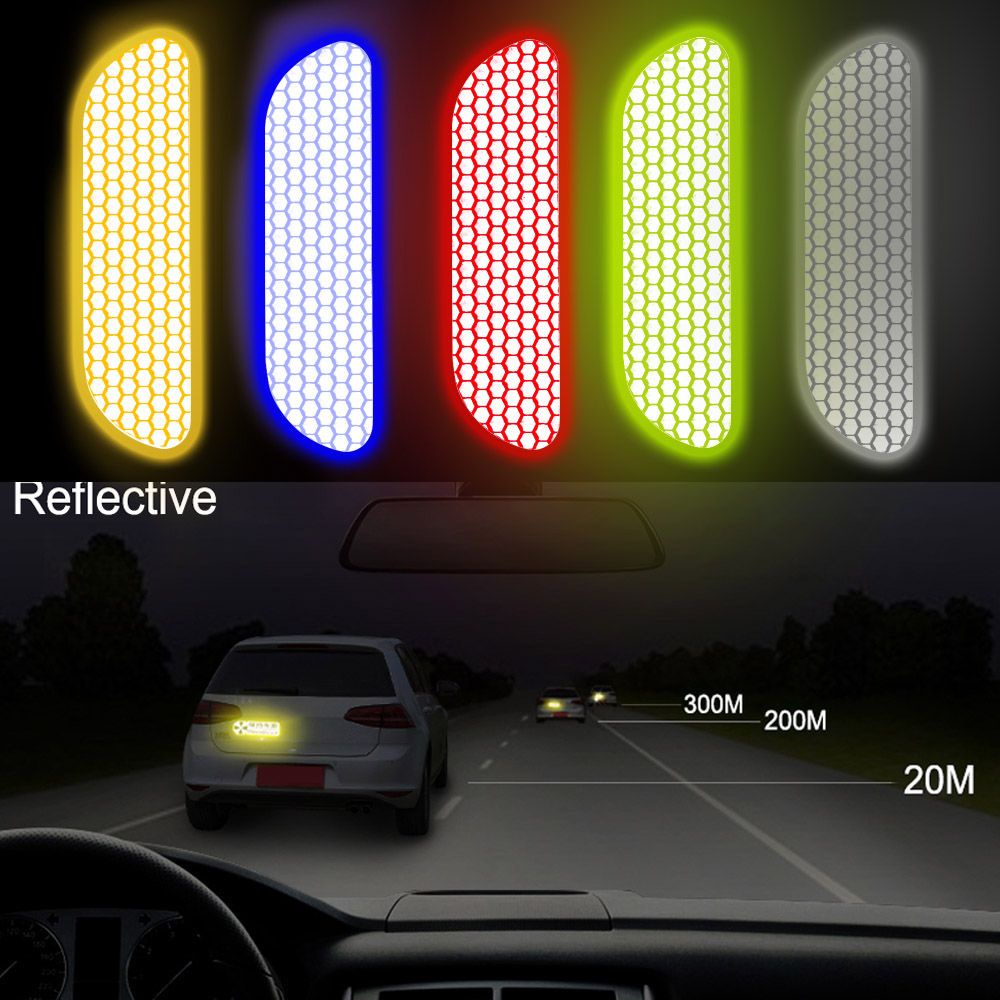 TOP 4pcs 4Pcs Reflective Tape Tail Warning Mark Car Door Stickers Auto Rear Universal Open Sign Safety/Multicolor