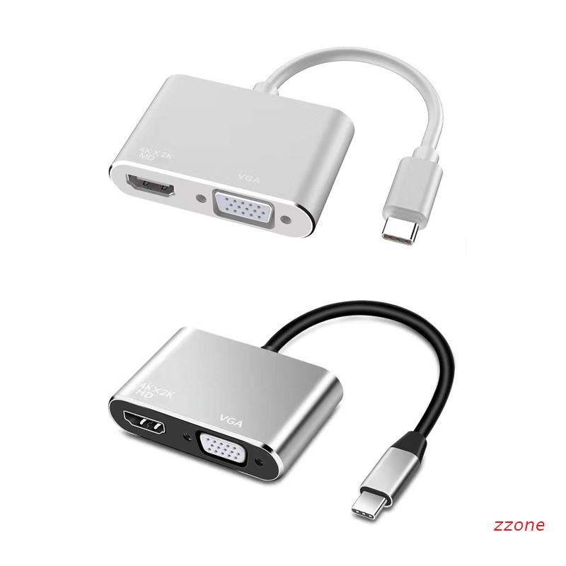 Zzz Hub Splitter USB Tipe-C Ke VGA Untuk Laptop