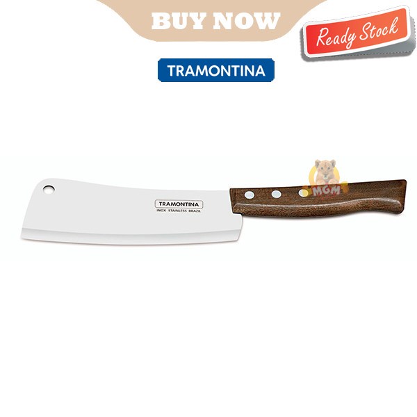 Made in Brazil INOX SS Tramontina TAJAM GOLOK Dapur 6in Gagang Kayu