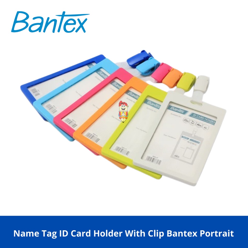 

Name Tag ID Card Holder With Clip Bantex Portrait