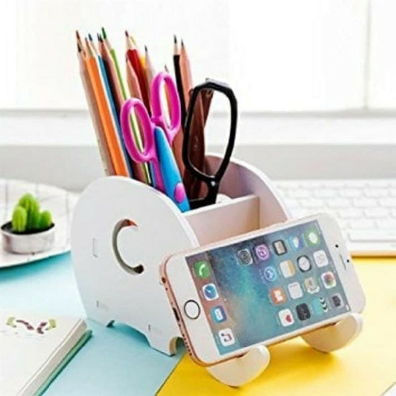 

(MURAH) Tempat Pen Ballpoint Remote Handphone DIY / Rak Organizer hp pulpen ball point pensil karakter gajah DIY