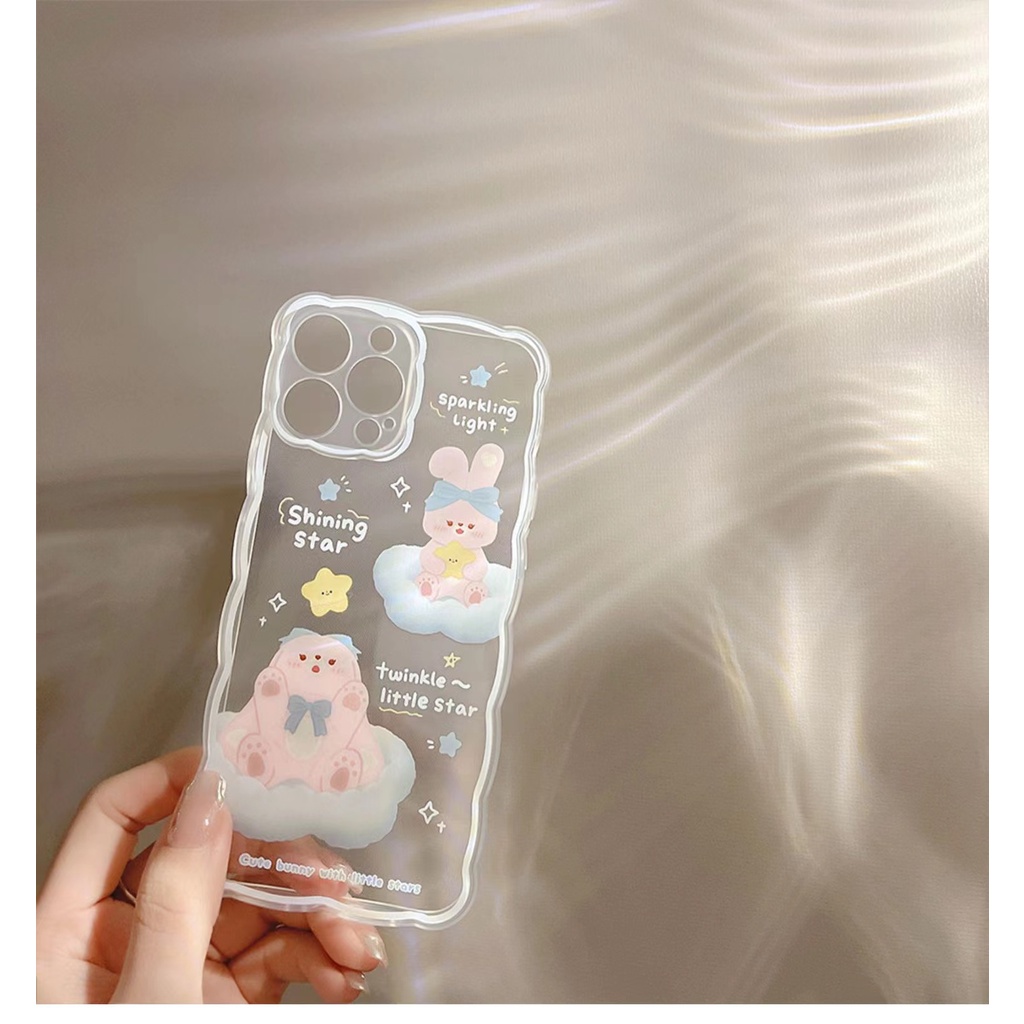Soft Case Silikon TPU Transparan Motif Kelinci Untuk IPhone 13 12 Mini 11 10 Pro XS Max X XR 8 7 6 6S Plus SE 2020