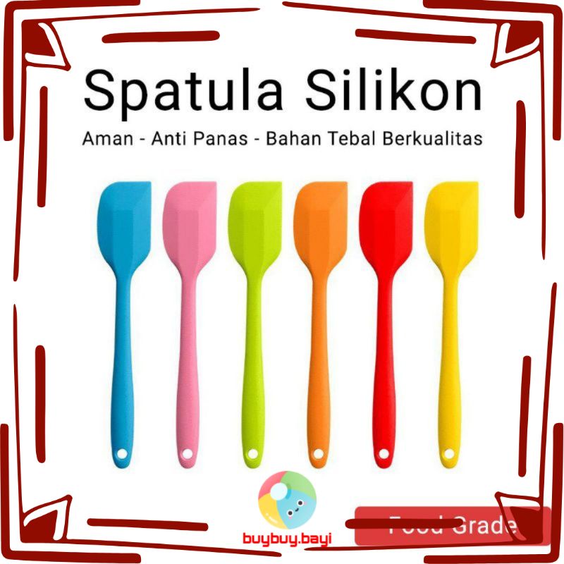 Spatula Silikon tahan panas food grade/spatula pengaduk adonan dan tumis/spatula MPASI