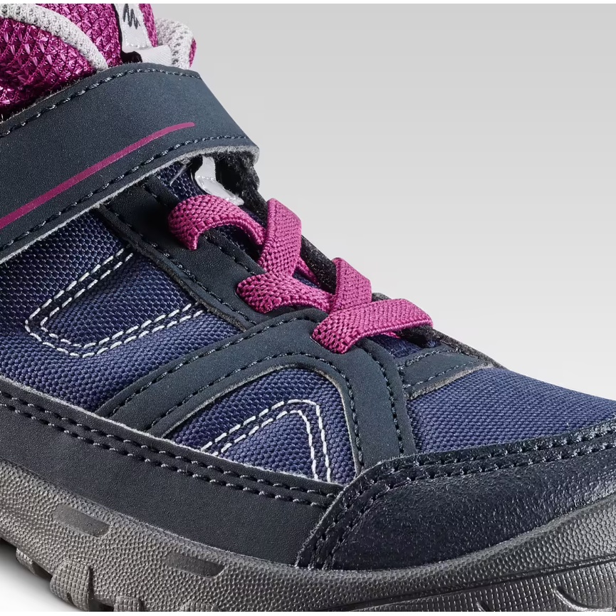 QUECHUA MH100 MID Sepatu High Top Anak Perempuan Hiking Dengan Rip-tab