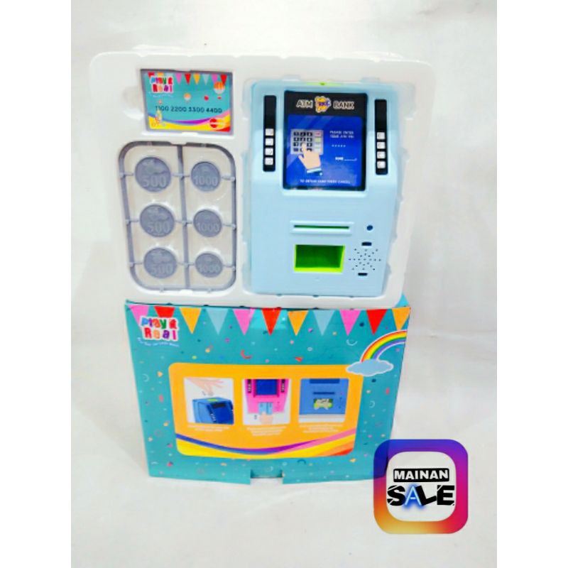 Mainan Anak Mini ATM BankBahan : PlastikTermasuk Coin dan Kartu ATM